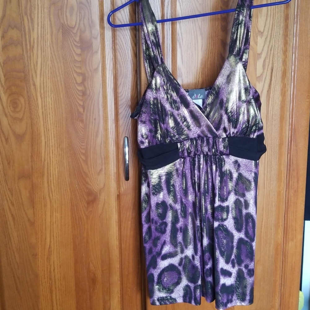 Dots sheer and silky tank dress tank top.